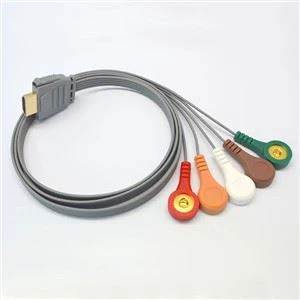 5 vedie ECG Holter kábel kompatibilný pre Zoncare Ie90