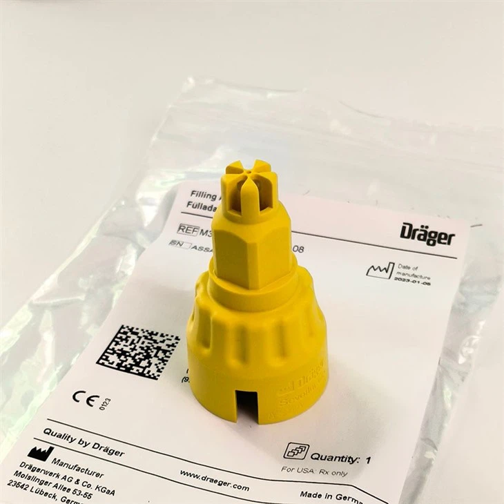 Drager Vaporizer Filling Adapter Accessories Yellow Doser M36120